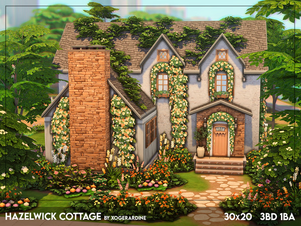 Sims 4 — Hazelwick Cottage - NO CC by xogerardine — I haven't built a cottage in a while, so I had a lot of fun making