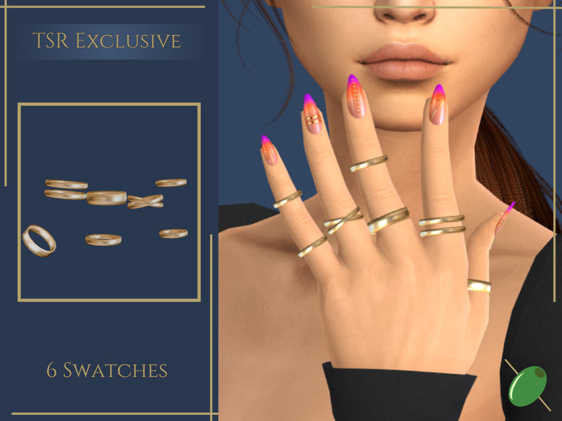 Sims 4 Multi Gold Bands Left Hand by Pitted0live
