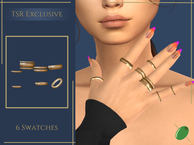 Sims 4 Multi Gold Bands right Hand by Pitted0live