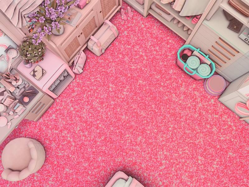 Sims 4 CC pink glitter floor by CottonCandyKiss