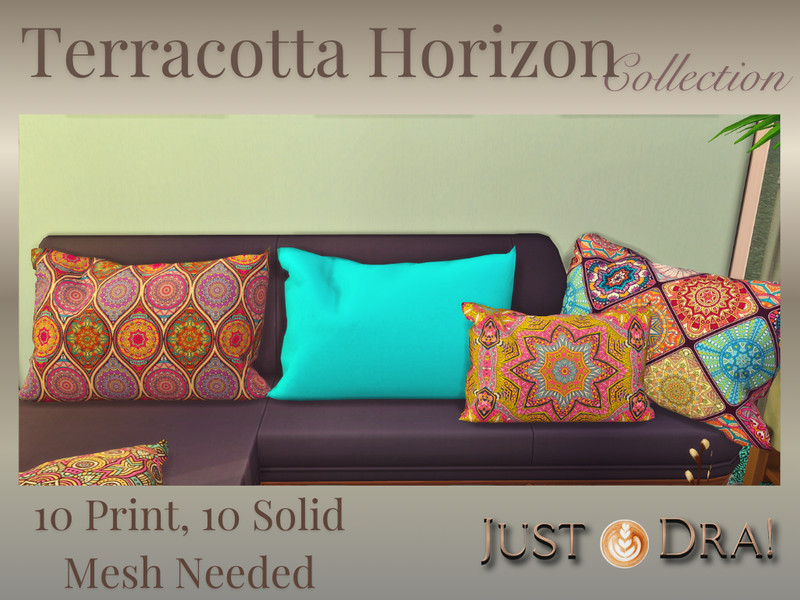 Sims 4 CC Terracotta Horizons - Large Pillows | JustDraven Morocco by Draven298
