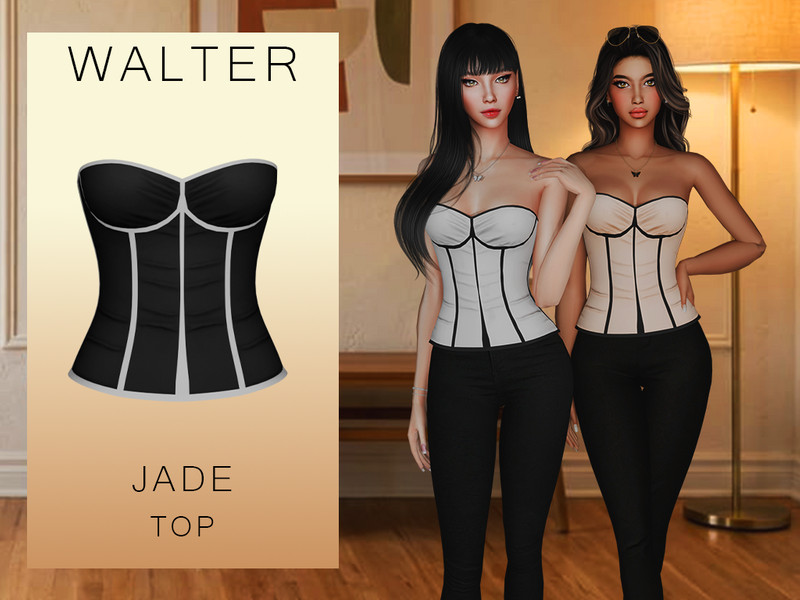 Sims 4 CC Jade Top by Walter_W