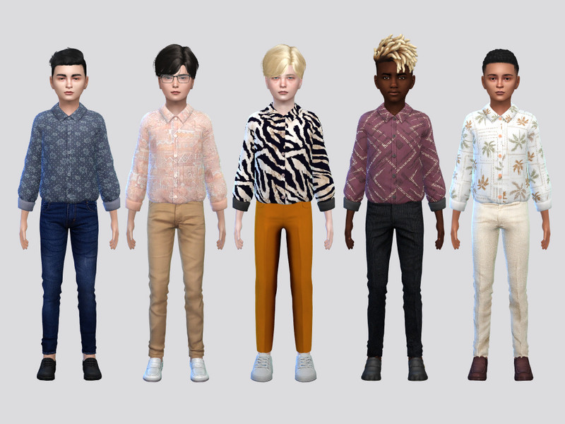Sims 4 male-category clothing across ages CC Ruslan Shirt Boys by McLayneSims