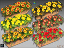 Sims 4 — ADV-Mabra ONE s4PlantPotWallSet by MABRA2 — A set with brown plant pots