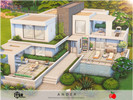Sims 4 — Ander - no cc by melapples — a comfortable and modern house in neutrals with 2 bedrooms. 1st floor: patio,