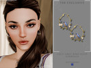 Sims 4 — Lucy Grey Bird Hoop Earrings by Glitterberryfly — A blue bird hoop earring set in gold