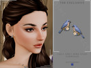 Sims 4 — Lucy Grey Bird Stud Earrings by Glitterberryfly — A blue bird stud earring