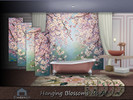 Sims 4 — Hanging Blossoms Mural by Emerald — Hanging blossoms will instantly adds dimension and color when you want to
