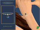 Sims 4 — Blue Flower Bracelet by Pitted0live — Dainty blue flower charm with pearls on a chain bracelet Custom catalog