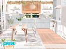 Sims 4 — Delora Kitchen by BlusterSims — Delora Kitchen is a light and airy coastal kitchen featuring soft pastel