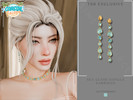 Sims 4 — Coastal Escape - Sea Glass Dangle Earrings by Glitterberryfly — A blue gemstone sea glass earring