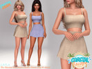 Sims 4 — Layla - Coastal Escape - Linen Crop Top and Mini Skirt by Layla — Female Linen Crop Top and Mini Skirt For Teen
