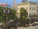 Sims 4 — Tattoo Studio and Apartment by plumbobkingdom — This tattoo studio occupies the ground floor of a mixed-use