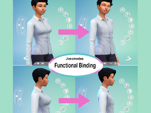 Sims 4 — Functional Binding - Button up by Joe_Creates — Button up shirt in all the original swatches. This shirt will
