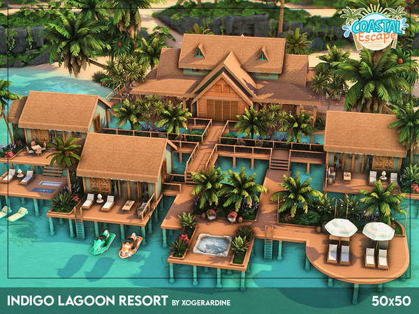 Sims 4 — Indigo Lagoon Resort - NO CC by xogerardine — This sunny beach resort is perfect for a little getaway for your