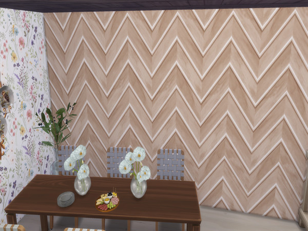 Sims 4 — Slatted Chevron Wall by lavilikesims — A modern wood will with chevron pattern