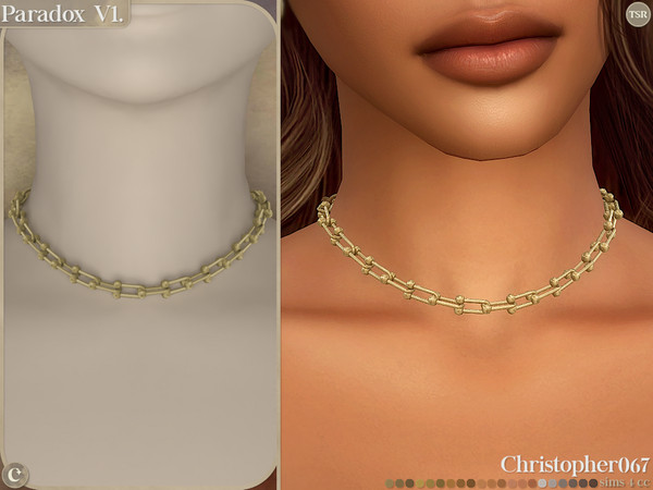 Sims 4 — Paradox Necklace V1 - Chunky Link Chain Necklace by christopher0672 — This is a chic set of U-link chain