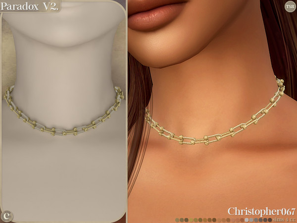 Sims 4 — Paradox Necklace V2 - Chunky Diamond Link Chain Necklace by christopher0672 — This is a chic set of U-link chain