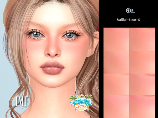 Sims 4 — IMF Pearl Blush Coastal Escape by IzzieMcFire — Pearl Blush contains 8 colors in hq texture.