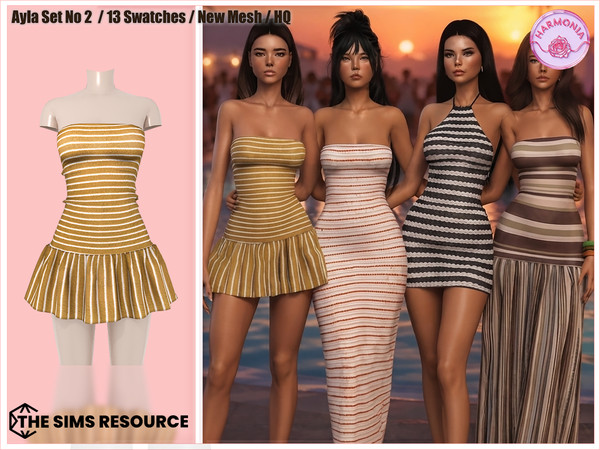 Sims 4 — Harmonia_TSR_Ayla_Set_DressNo2 by Harmonia — Dress No 1 - 8 Swatches