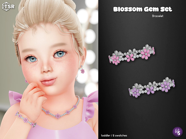 Sims 4 — (Wisteria) Blossom Gem Set - Bracelet right (toddler) by WisteriaSims — Includes: