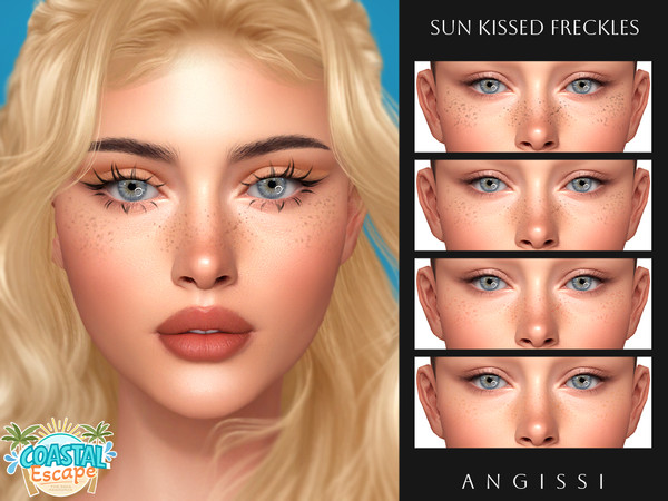 Sims 4 — Sun Kissed Freckles by ANGISSI — PREVIEWS MADE USING HQ MOD 4 colors