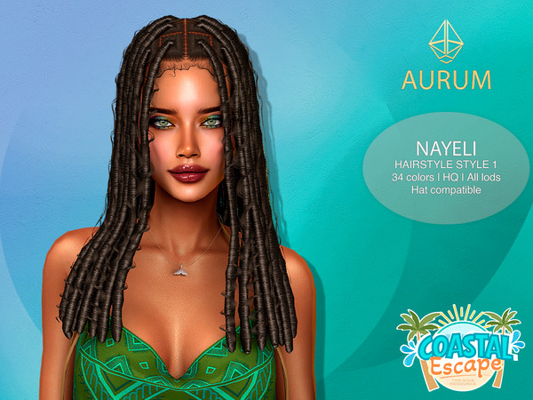 Sims 4 — Nayeli locs style 1 by Aurum — Including 4 styles