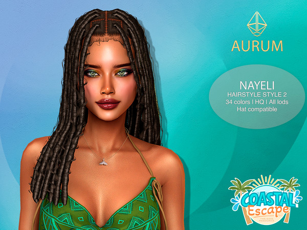 Sims 4 — Nayeli locs style 2 by Aurum — Including 4 styles