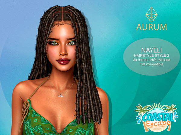 Sims 4 — Nayeli locs style 3 by Aurum — Including 4 styles