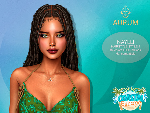 Sims 4 — Nayeli locs style 4 by Aurum — Including 4 styles