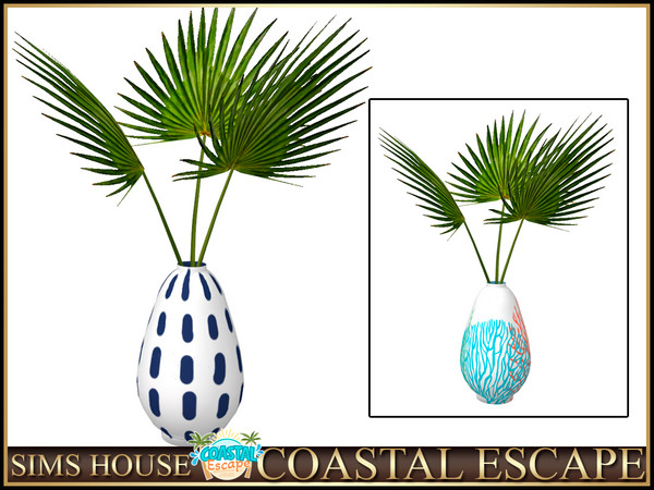 Sims 4 — Sims House VASE WITH PALM BRANDS | COASTAL ESCAPE by Sims_House — COASTAL ESCAPE