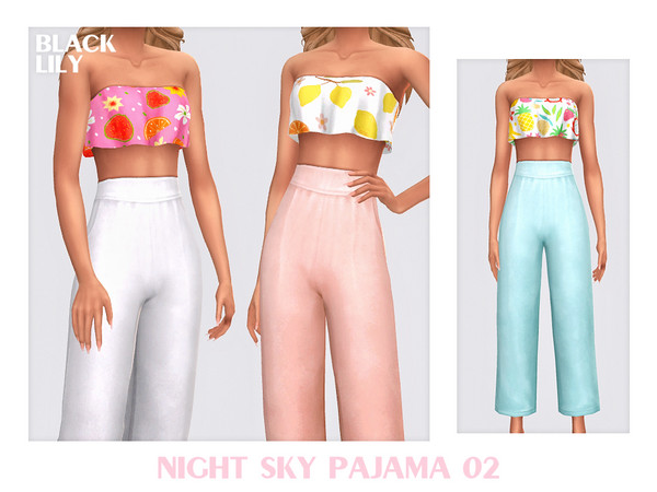 Sims 4 — Night Sky Pajama 2 by Black_Lily — YA, A, Teen