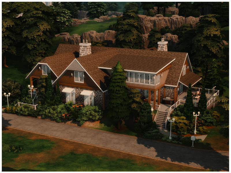 Sims 4 weathered industrial and grunge CC CC MM Stone Cottage by Merin_Martini