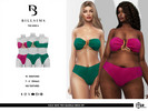Sims 4 — Gold Wave Trim Bandeau Bikini Set by Bill_Sims — This set includes a bikini top with a gold wave trim detail and