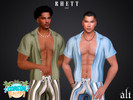 Sims 4 — Coastal Escape - RHETT set by ali1 — Unbutton Shirt and Shorts