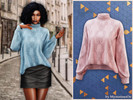 Sims 4 — Cable knit mock neck sweater by MysteriousOo — This soft knit sweater features a classic cable knit texture, a