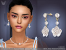 Sims 4 — Pearl Rose Pendant Earrings For Adults And Kids by feyona — Pearl Rose Pendant Earrings For Adults And Kids come