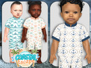 Sims 4 — Infants Coastal Serenity Blouse and Shorts by Pelineldis — Kids fashion clothing: five tops and shorts for