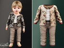 Sims 4 — Infant - Floral zip jacket set with tapered ankle pants by Garfiel — A charming infant set featuring a floral