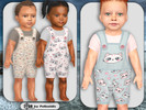 Sims 4 — Infants Cute Cats Overall by Pelineldis — Kids fashion clothing: five short overalls for infant girls and boys