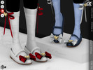 Sims 4 — Shoes KP1H- Female by KaTPurpura — Shiny flats with a huge bow and a crystal heart on the toe.