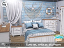 Sims 4 — Coastal Breeze Bedroom by Simenapule — Coastal Breeze A cozy coastal bedroom featuring weathered wood, soft blue