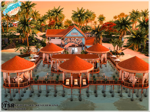 Sims 4 — Fish scale - Restaurant No CC by marychabb — Summer is in full swing, and you can enjoy the wonderful summer