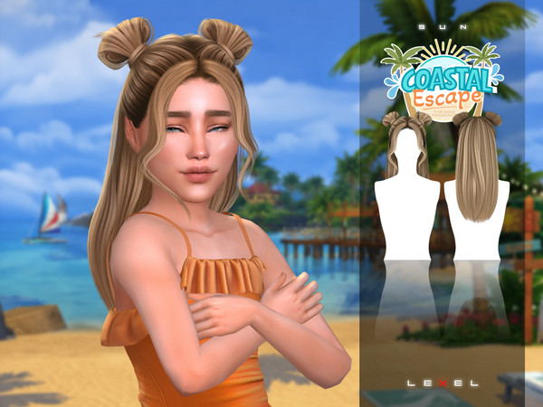 Sims 4 — LEXEL - Sun long female updo with buns and bangs "child hairstyle" by LEXEL_s — 35 swatches