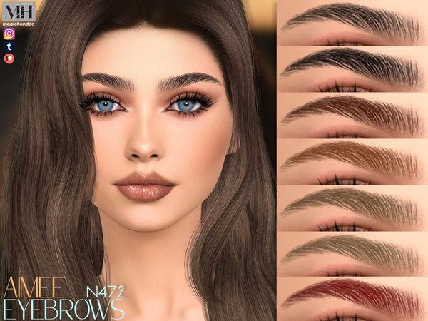 Sims 4 — Aimee Eyebrows by MagicHand — Natural brows in 13 colors - HQ Compatible.