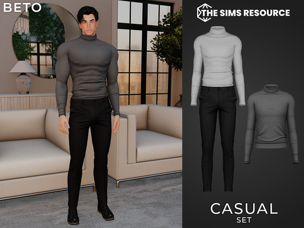 Sims 4 — By Beto - Casual (Pants V1) by Beto_ae0 — Formal, casual, and elegant attire. The top's file contains both