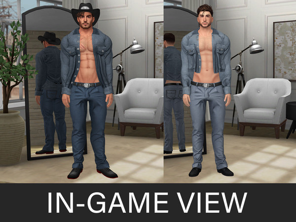 Sims 4 — By Beto - Jeans (Pants V1) by Beto_ae0 — Men's cowboy outfit, enjoy it