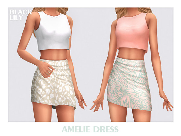 Sims 4 — Amelie Dress by Black_Lily — YA, A, Teen