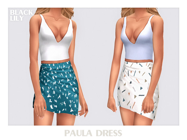 Sims 4 — Paula Dress by Black_Lily — YA, A, Teen