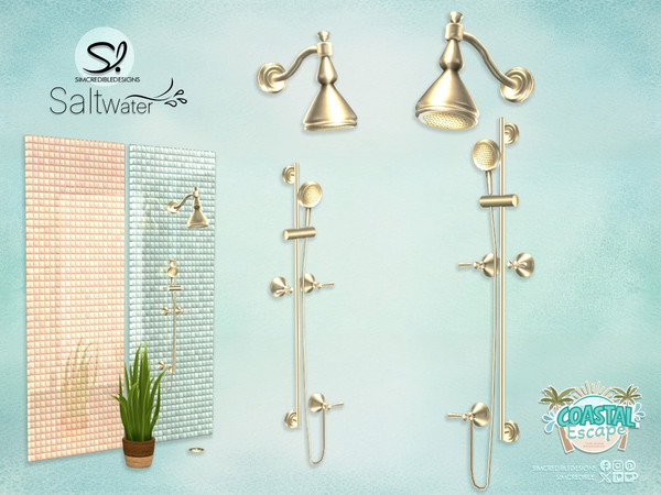 Sims 4 — Saltwater Shower by SIMcredible! — Fell the ocean breeze and enjoy a nice bath in this coastal inspired